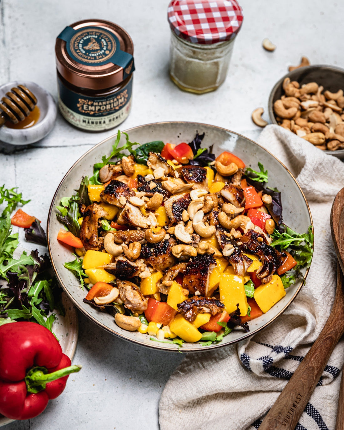 Chicken, Mango & Honey Salad with Cashews